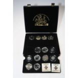 The Historic Coins of Great Britain cased coinage including Britannia one ounce silver 1998, 2000,