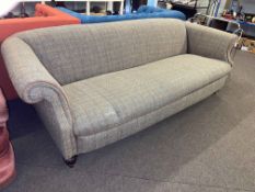 Contemporary Chesterfield settee in Harris Tweed fabric.