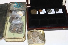 A good collection of pre 1947 silver coinage inc: 1868 Leopold II 5 Francs, 5 Francs Hercules 1849,