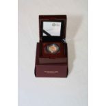 2020 The Royal Mint gold proof sovereign in box with COA No. 6689.