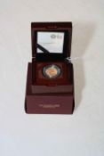 2020 The Royal Mint gold proof sovereign in box with COA No. 6689.
