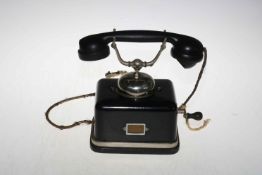 Vintage internal office wind-up telephone, 16cm high.