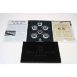 The Battle of the Atlantic commemorative gold and silver coin set, comprising a 3.