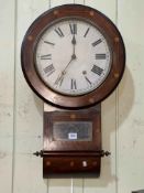 Victorian rosewood drop dial wall clock.