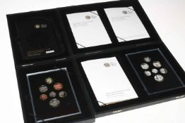 Two Royal Mint 2008 United Kingdom 'Royal Shield of Arms' inc proof collection and a silver proof