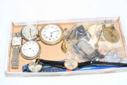 Assorted wrist and pocket watches, parts, etc.