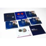 Collection of presentation pack coins inc Royalty crowns, Beatrix potter,