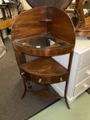 Georgian mahogany corner washstand and Victorian mahogany toilet mirror (2).