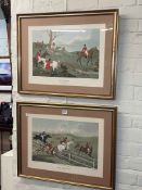 H. Alken, pair framed coloured fox hunting prints, 52cm by 66cm, including frame.