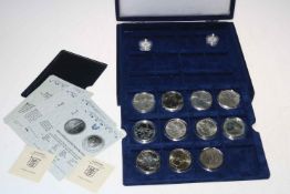 Collection of silver proof coins, some with certificates inc: American Silver Eagles,