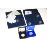 Collection of silver proof coins inc Royal Mint 2002 Golden Jubilee crown,