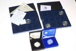 Collection of silver proof coins inc Royal Mint 2002 Golden Jubilee crown,