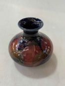 Moorcroft pomegranate mini vase, 8.25cm, mini trumpet vase, 9cm, onion shape vase, signed, 8.