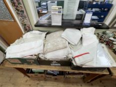 Good and large collection of linens including unused Irish linen bedding, Woods of Harrogate,