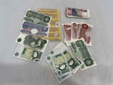 Collection of banknotes inc The Bank of England issued £1 notes between 1928 and 1988 (4),