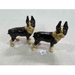 Two cast iron Boston Terrier dogs, 21cm.
