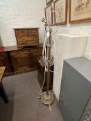 Edwardian brass telescopic standard lamp converted to electric.