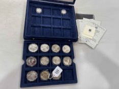 Collection of silver proof coins, some with certificates inc: American Silver Eagles,