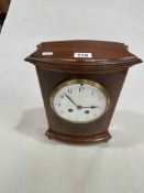 Edwardian mahogany inlaid mantel clock.