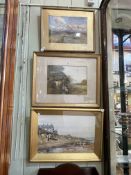 Three early 20th Century watercolours, Robert Weir Allan coastal scene,
