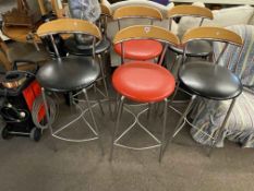 Set of six contemporary kitchen/bar stools.