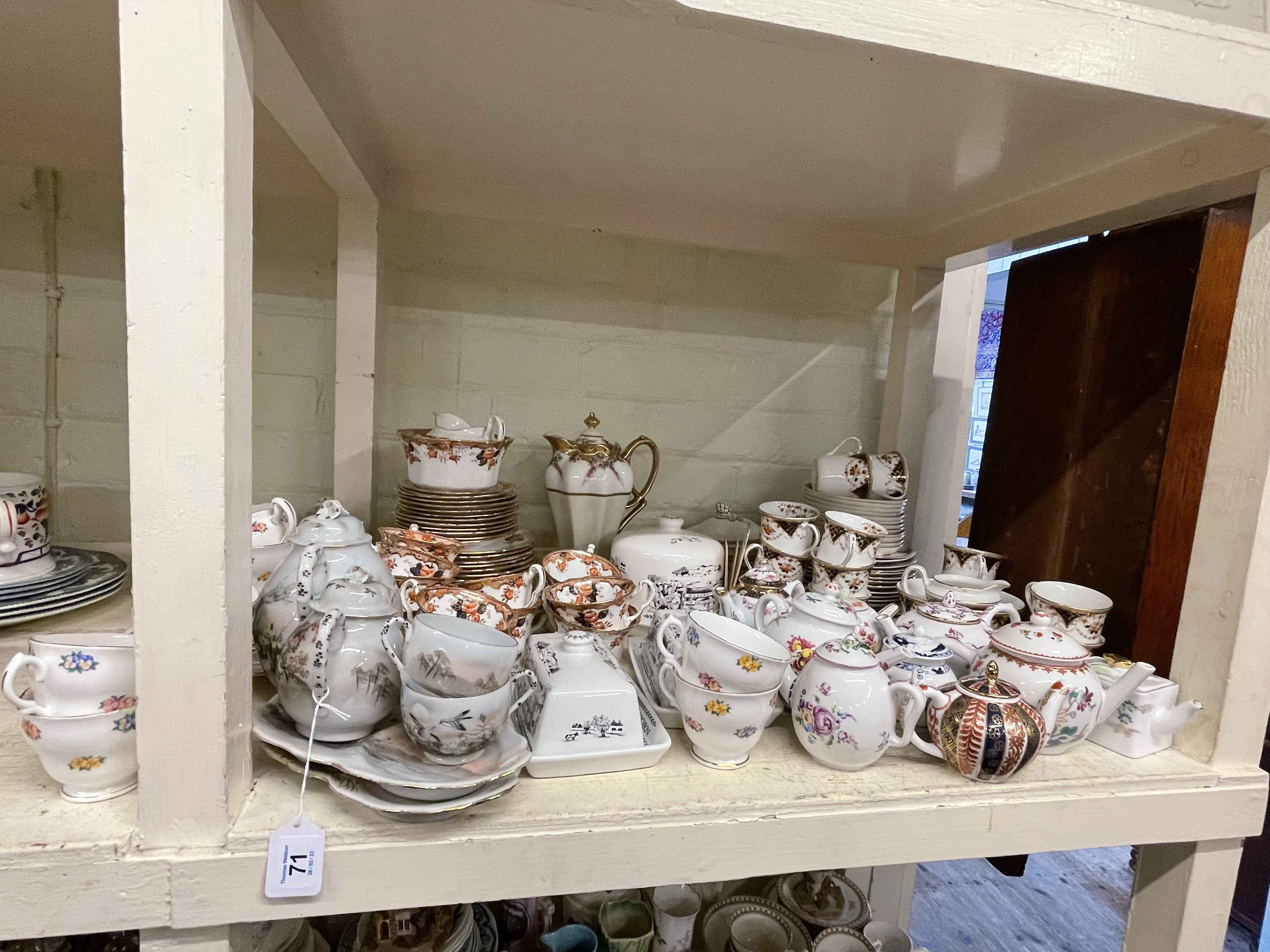E Hughes tea china and other tea wares, replica 'antique' teapots, etc.