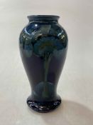 Moorcroft Moonlit blue baluster vase, signed and impressed marks, 18cm.