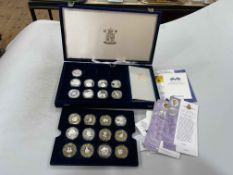 Royal Mint Queen Elizabeth II Golden Jubilee collection silver proof coins with COAs and QEII The
