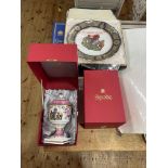 Two boxed Spode limited edition Queen Mother commemorative urns and covers,