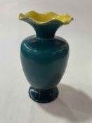 Linthorpe large vase in turquoise glaze and with scallop rim, no. 1784, 28cm.