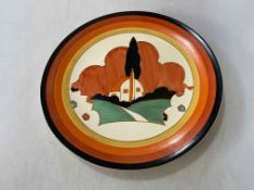 Good large Clarice Cliff Farmhouse charger, Newport Pottery backstamp, 33.5cm diameter.