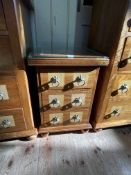 Barker & Stonehouse Flagstone pair three drawer pedestal chest, 65cm by 45.5cm by 45.5cm.
