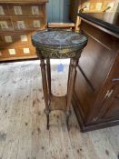 Continental gilt mounted marble topped plant stand, 83cm by 30cm diameter.