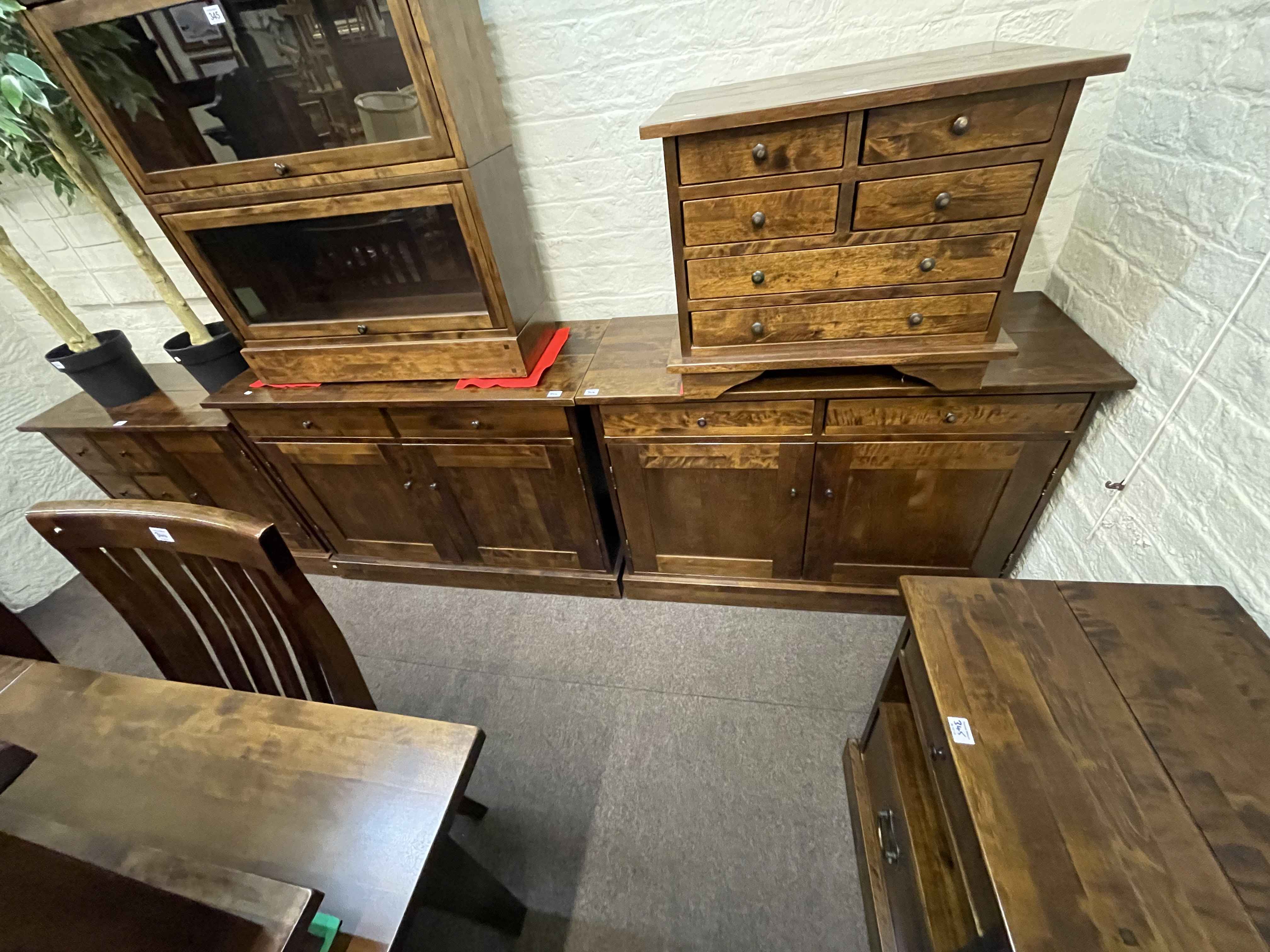 Laura Ashley eight piece hardwood dining suite comprising pair of two door sideboards, - Image 2 of 2