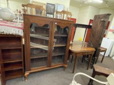 Late Victorian glazed two door bookcase,