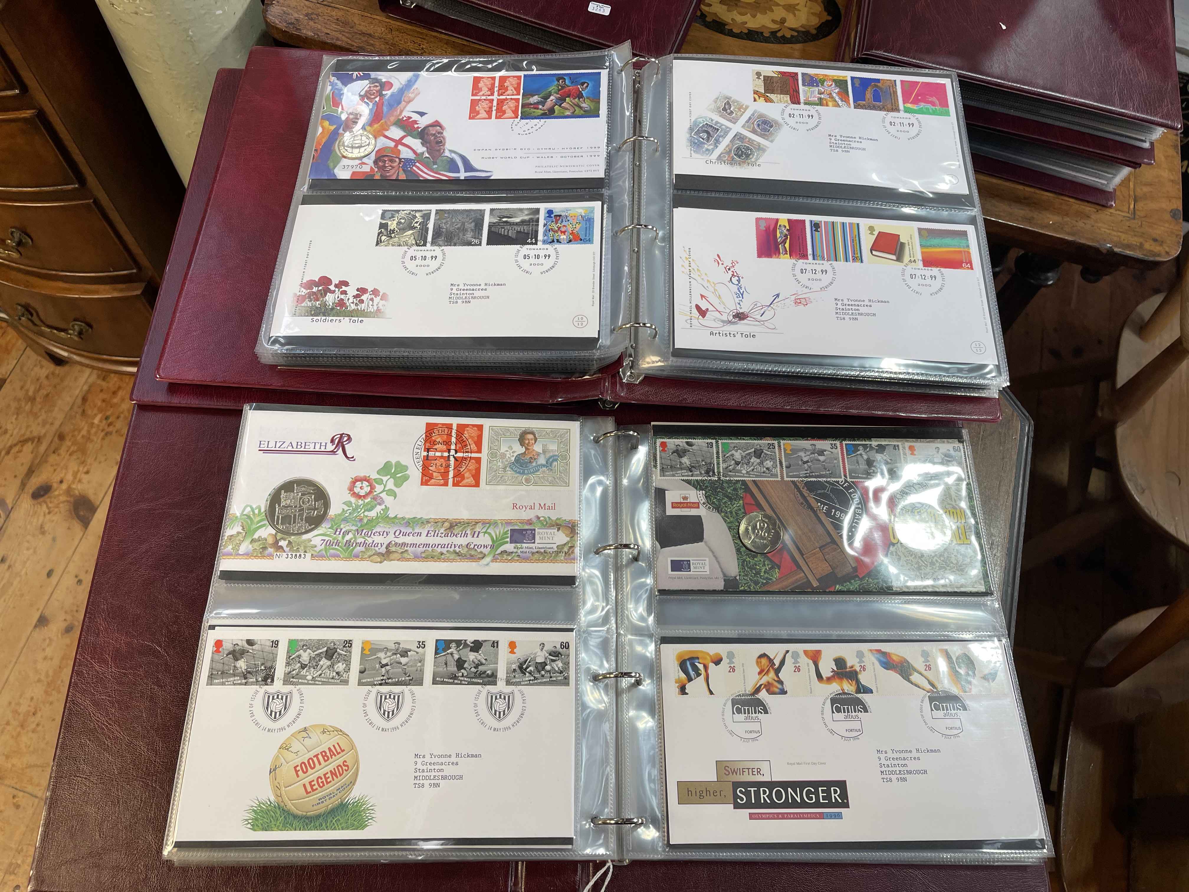 Six albums of commemorative FDCs c2000's including Tallents House, Royal Mint covers including £1, - Image 3 of 3