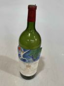 Wine bottle with Chateau Mouton Rothschild 1982 label.