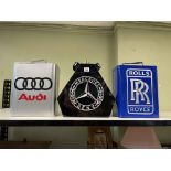 Audi, Rolls Royce and Mercedes petrol cans (3).