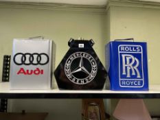 Audi, Rolls Royce and Mercedes petrol cans (3).
