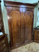 Victorian mahogany double door wardrobe and four drawer chest.