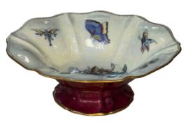 Large Wedgwood Fairyland lustre bowl decorated with Butterflies, 25cm diameter.