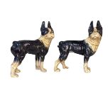 Two cast iron Boston Terrier dogs, 21cm.