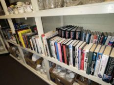 Collection of sporting books including boxing, cricket, fishing, football, military, etc.