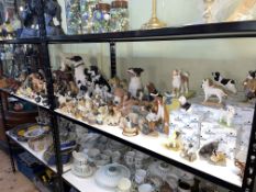 Collection of predominantly dog and horse figurines including Border Fine Arts, Wade Whimsies,