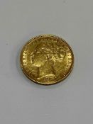 Queen Victoria 'Young Head' 1887 gold sovereign.