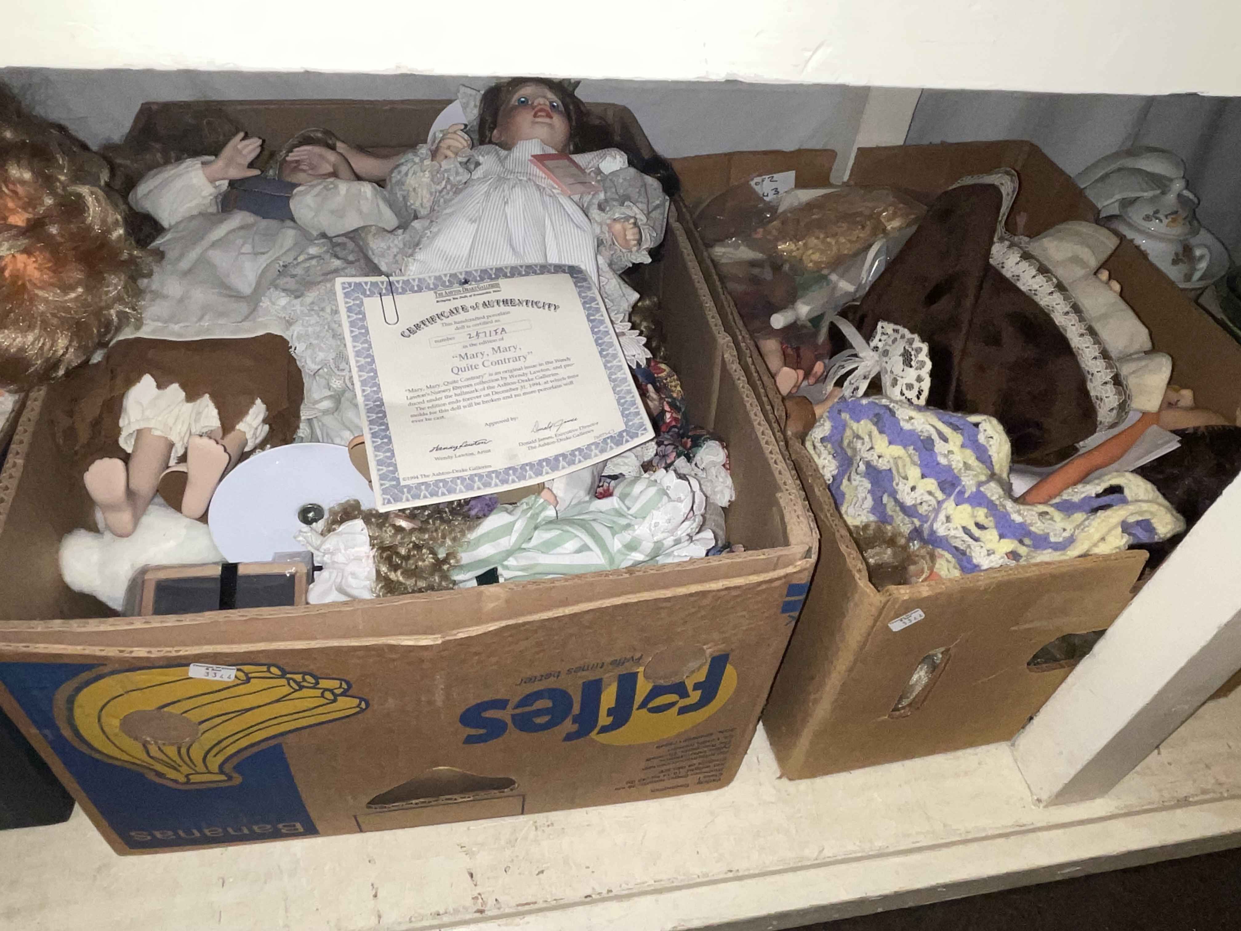 Four boxes of dolls including Cabbage Patch Kids, Ashton Drake, etc. - Image 3 of 3