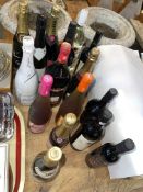 Sixteen bottles of spirits, wine and champagne including Bacardi 100cl, Martini 100cl,