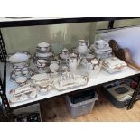 Collection of Crown Ducal Orange Tree porcelain including teapots, tureens, egg cups,