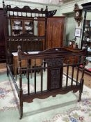 Edwardian mahogany 4ft 6" 1/2 tester bed.