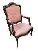 French part gilt painted open armchair.